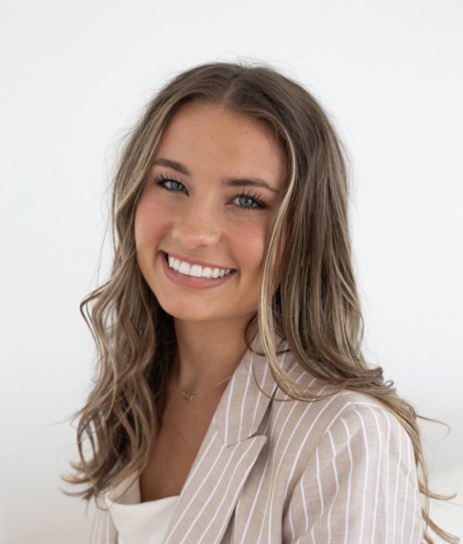 Lexi Shabo wearing a pinstripe blazer